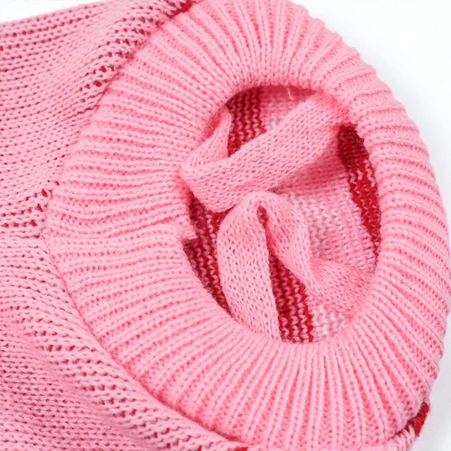 Suéter de punto para mascotas con forma de corazón y cuello alto de otoño e invierno, adecuado para perros para usar el calor tanto en invierno como al aire libre - imagen 5