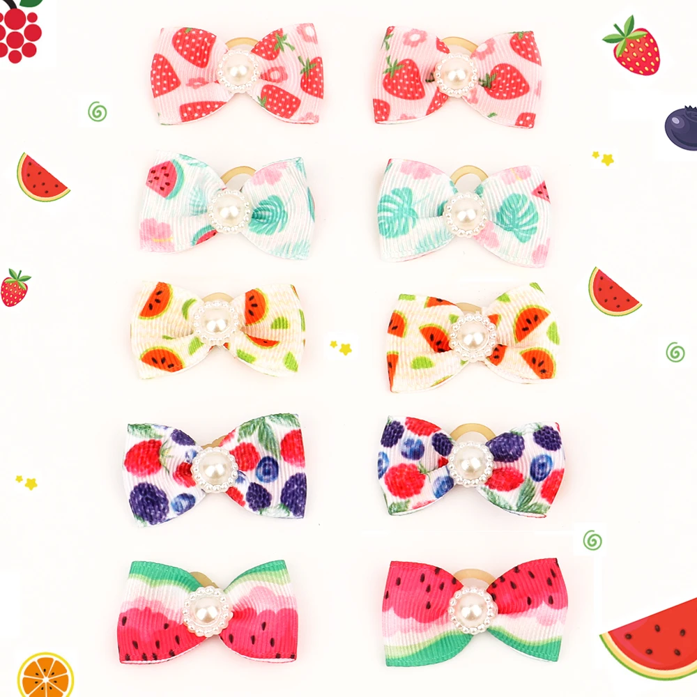 Lazos para el pelo de perro con bandas de goma, accesorios para el pelo de mascotas, para el cuidado de Halloween, para cachorros, gatitos y Chihuahua, lote de 10 unidades - imagen 4