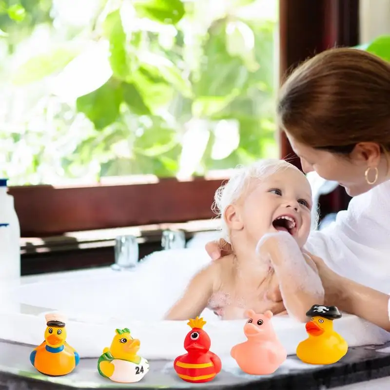 Juguetes de baño de patos de goma para niños, juguete de baño de ducha, pato flotador divertido, juego de agua de natación, regalo para niños, 20 piezas - imagen 3