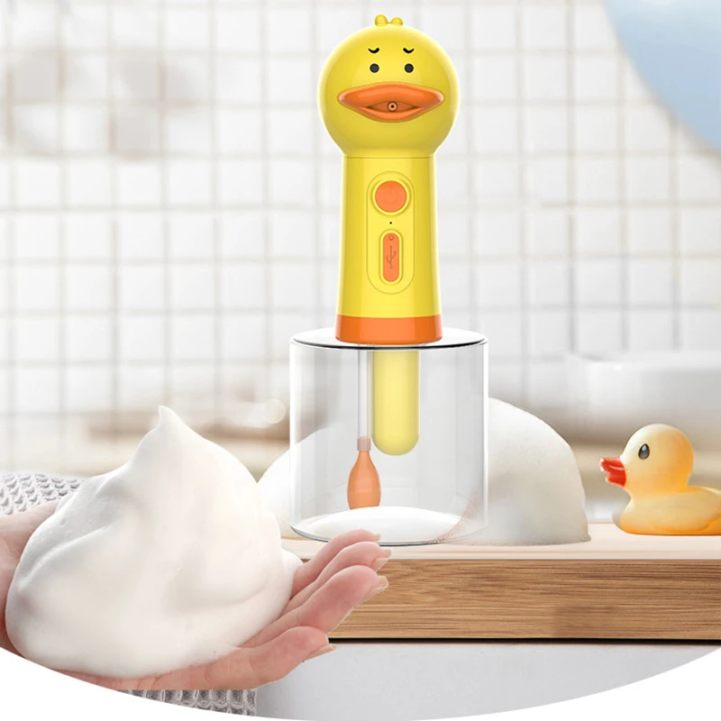 Máquina de espuma eléctrica para limpieza de mascotas, pato amarillo, carga Usb, dispensador automático de jabón, máquina de espuma, accesorios para mascotas - imagen 4