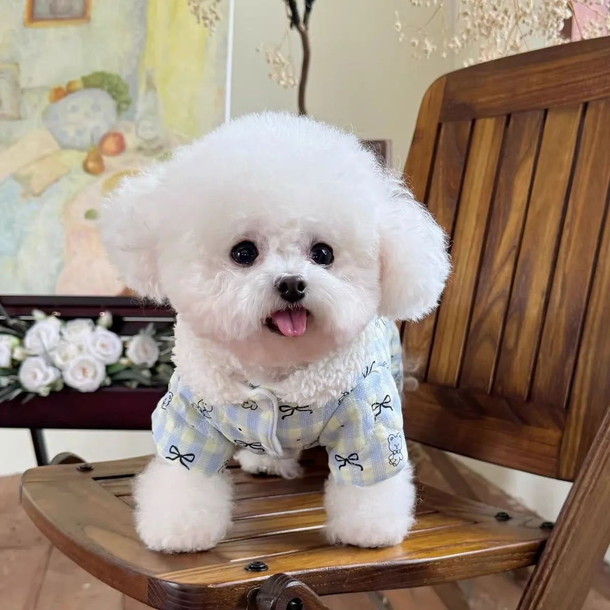 Collar de felpa para mascotas, mono de cuatro patas de felpa, pantalones de cuatro patas para perros, abrigo grueso de tracción para perros, ropa para cachorros, otoño e invierno - imagen 5