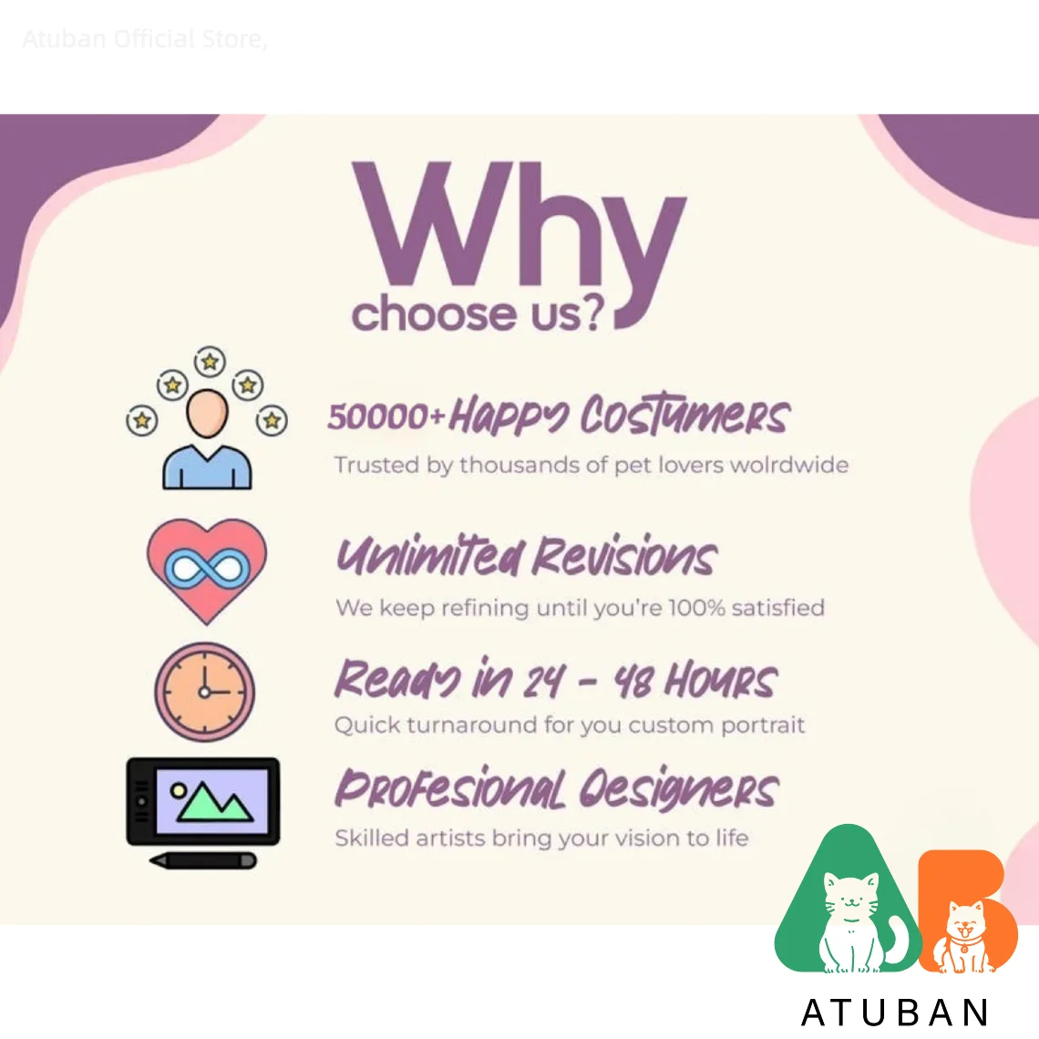 ATUBAN Retrato de mascota real personalizado, Retrato de mascota, Retrato de perro real, Regalo de retrato de mascota, Retrato de mascota renacentista, Regalo del Día de San Valentín