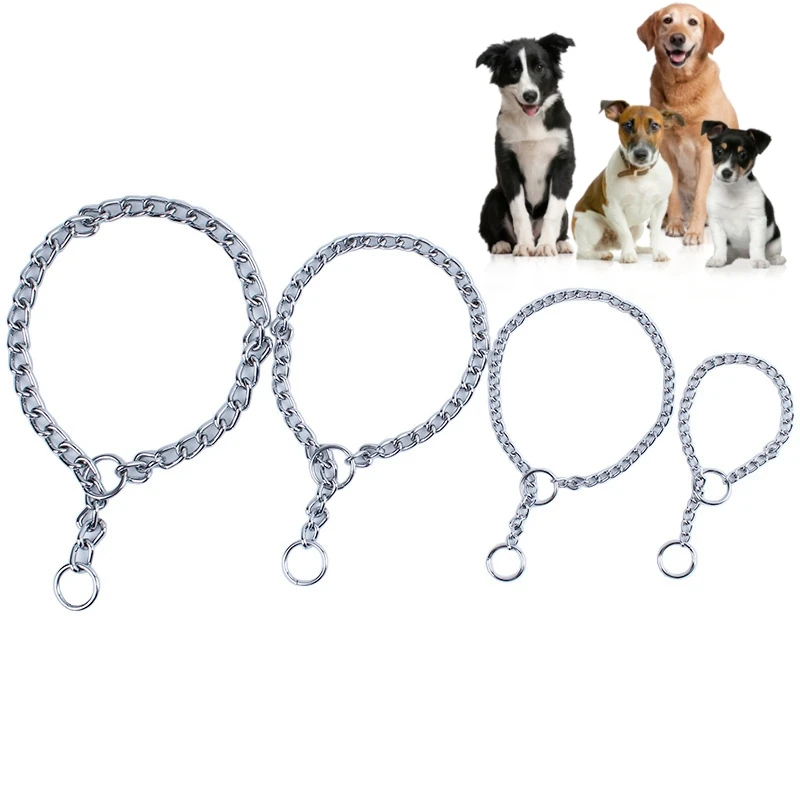 Collar de cadena antideslizante de acero inoxidable de 4 tamaños para perros, accesorios ajustables para mascotas, Collar para perros pequeños, medianos y grandes, Collar Pitpull