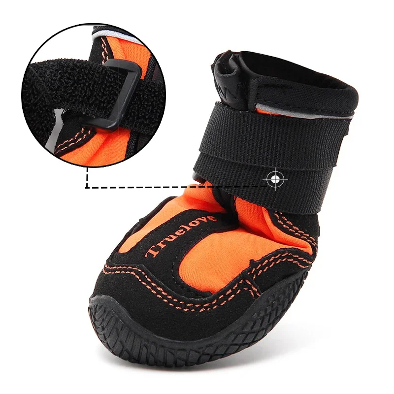 Winhyepet-zapatos para perros, botas cálidas, impermeables, antideslizantes, protectores de pies, ropa para mascotas, suela de goma, zapato de nieve para caminar y viajar - imagen 3