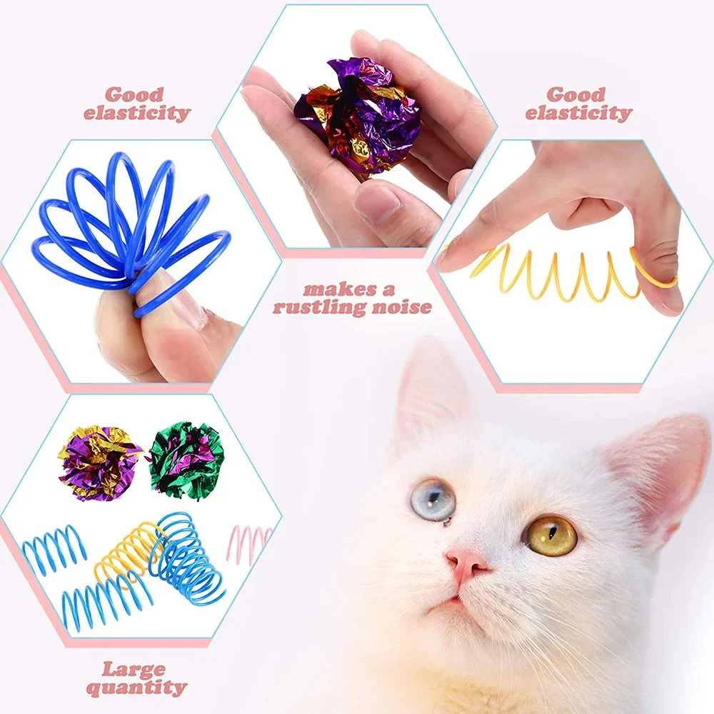 Paquete de 14 bolas de pelo de papel para primavera, juego de juguetes para gatos, productos interactivos para mascotas, juguetes para gatos, accesorios para mascotas - imagen 5