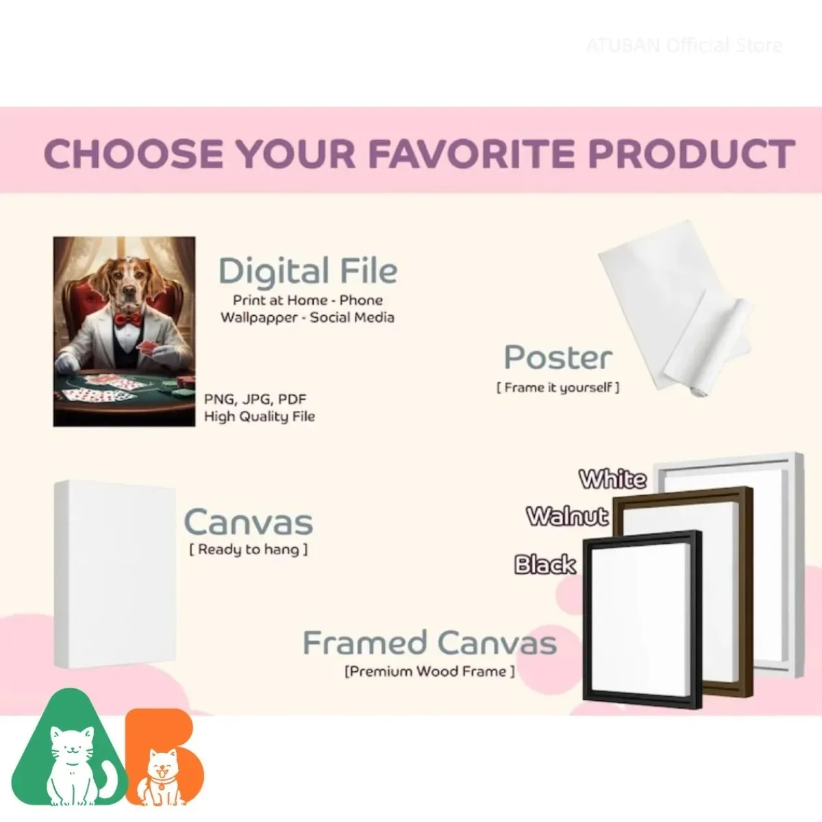 ATUBAN Retrato personalizado de la tribu de perros, retrato de gato, retrato de mascotas de héroe, regalo divertido, regalo de Navidad para mascotas, amante de las mascotas, regalo conmemorativo de mascotas - imagen 4