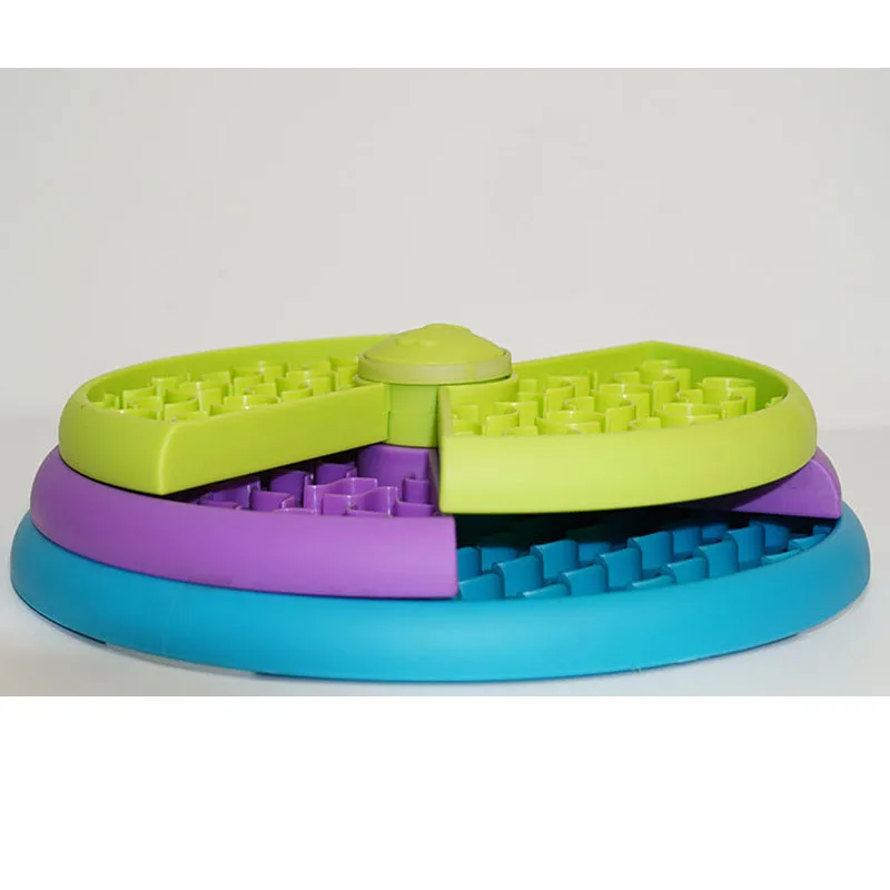 Cuenco alimentador para perros, rompecabezas de tres capas, plato de rotación de comida lenta, tablero de juego giratorio intelectual, accesorio para perros, cuenco alimentador lento para cachorros - imagen 4