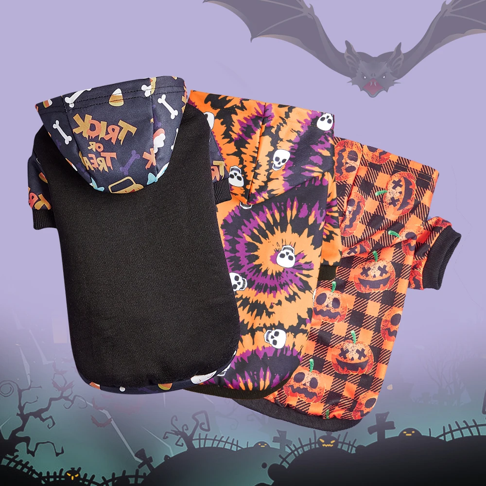 Ropa para mascotas espeluznante: sudadera con capucha para perros con estampado de Halloween y sudadera para gatos - imagen 4