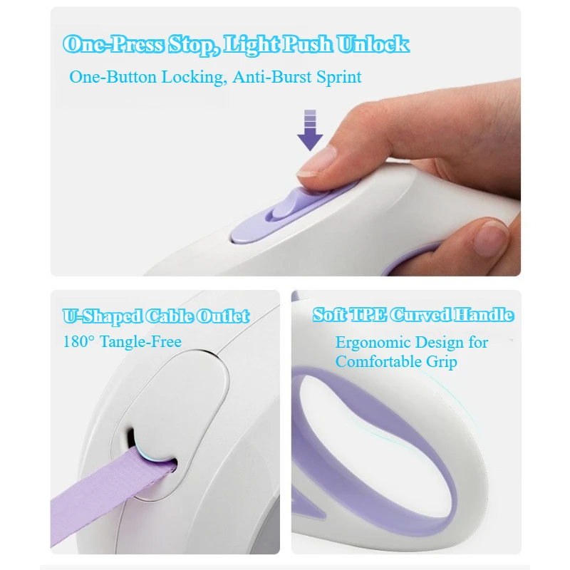 Correa retráctil automática para perros con luz LED, plomo de nailon luminoso para caminar de noche y correr, correa ajustable para mascotas con linterna