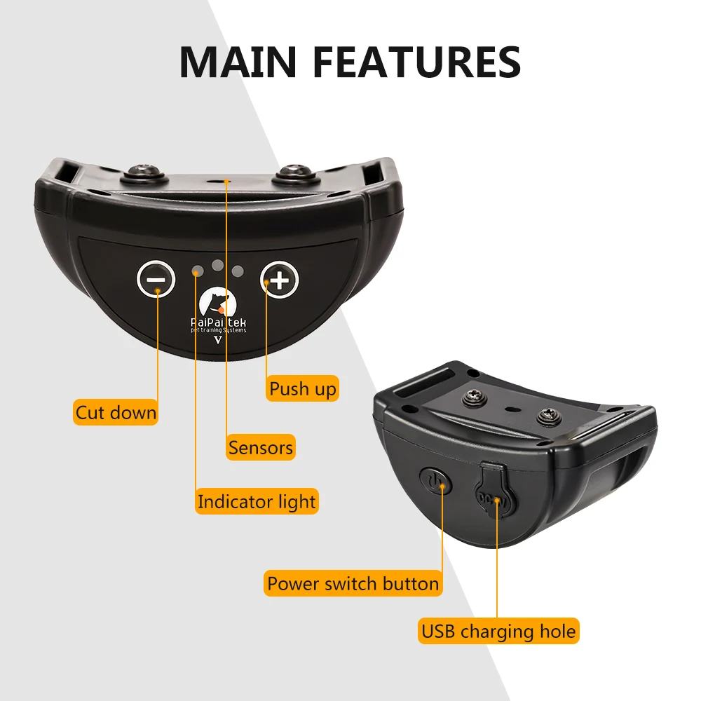 Dispositivo antiladridos para perros, Collar de entrenamiento con vibración para mascotas, recargable, sin descargas estáticas, Control de perros, Collar impermeable para perros - imagen 2