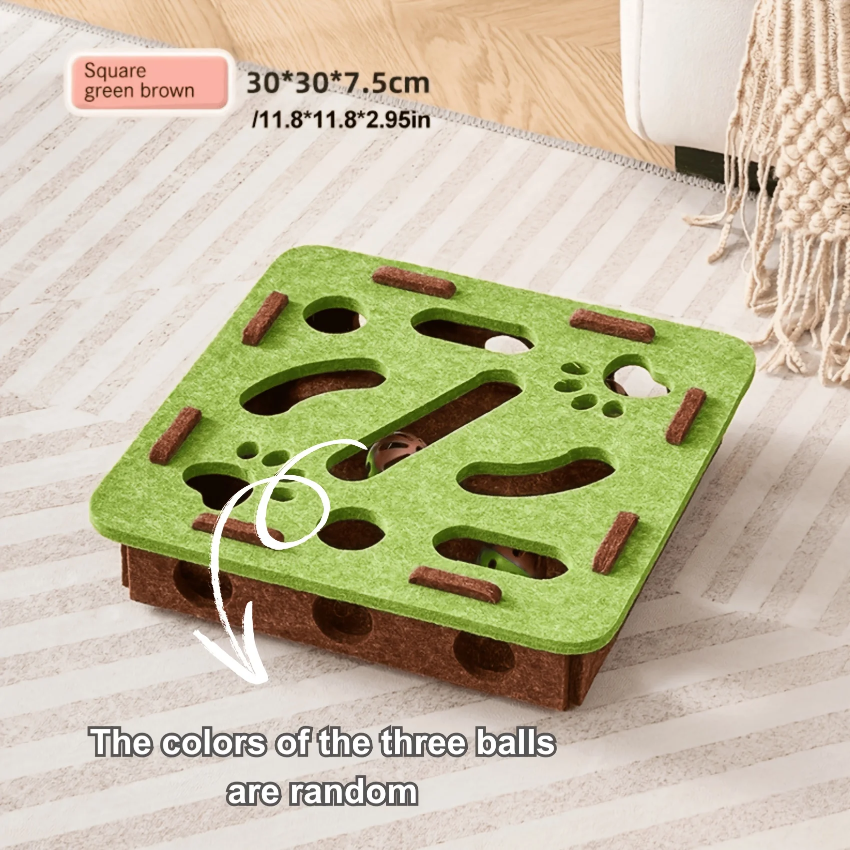 Cat Fun Box - Juego interactivo de rompecabezas para gatos para rascar y excavar para gatos de interior, estimulación intelectual y actividad física - imagen 4