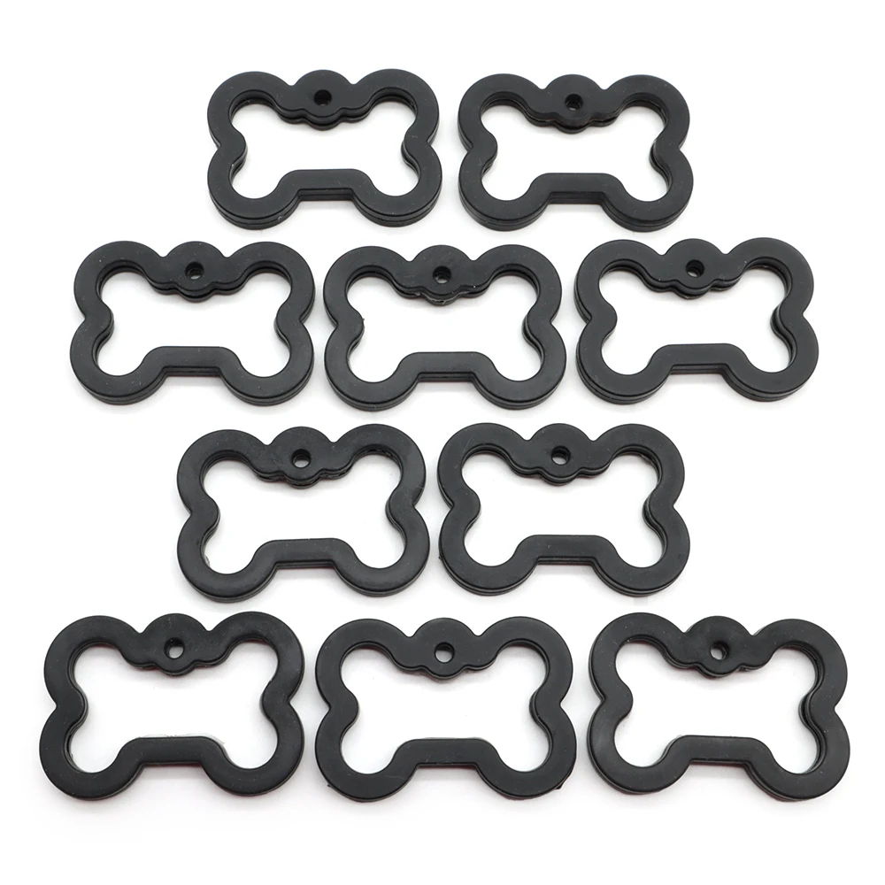 Silenciador de goma para etiquetas de identificación de mascotas, colgante de aluminio con forma de hueso, personalizable, accesorios para dijes de placa de identificación grabable, 100 piezas - imagen 3