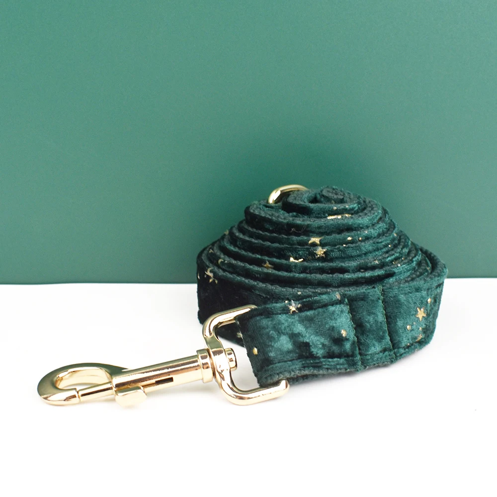 Accesorios de lujo para mascotas, diseño personalizado, logotipo, fondo negro, sublimación de flores, Collar para perro, correas, arnés, juego de lazos Star03 - imagen 4