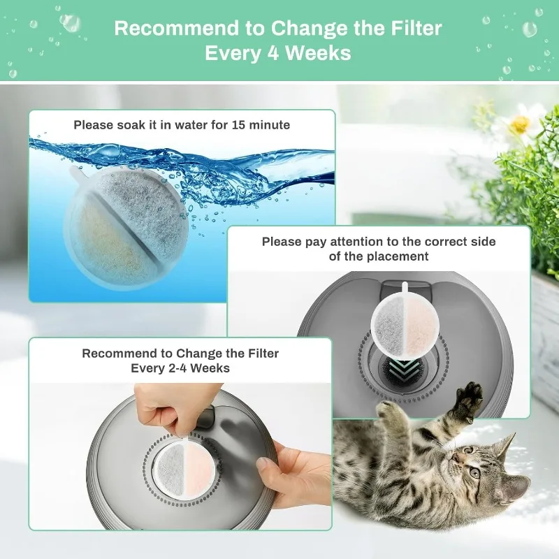 12 Filtros de Repuesto de Larga Duración para Bebedero de Gatos 2.5 L - imagen 5