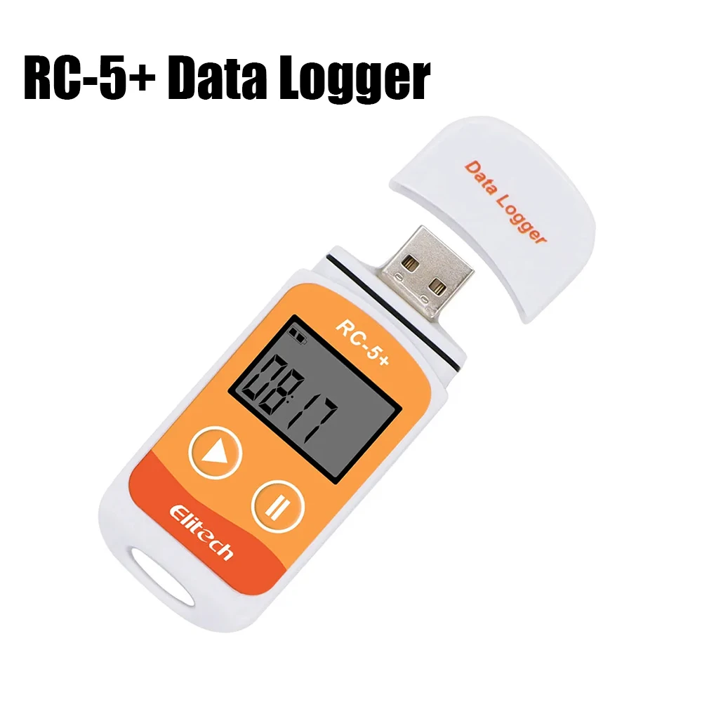 5/10 Uds RC-5 + registrador de datos registrador de datos de temperatura USB registrador de temperatura PDF registrador de capacidad de 32000 puntos para cadena de frío de almacén - imagen 4