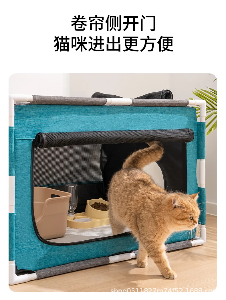 Corral para mascotas con cama armado