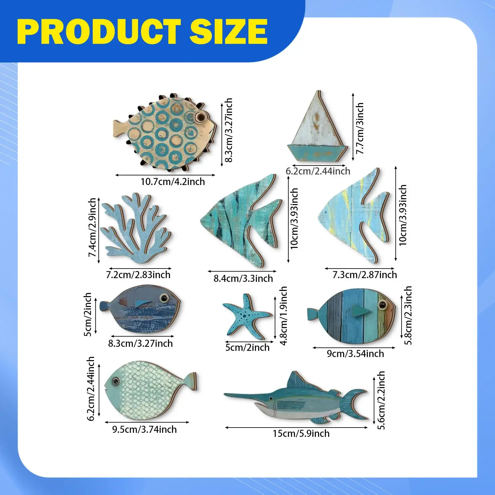 Peces decorativos para pared – Estilo playero y marino