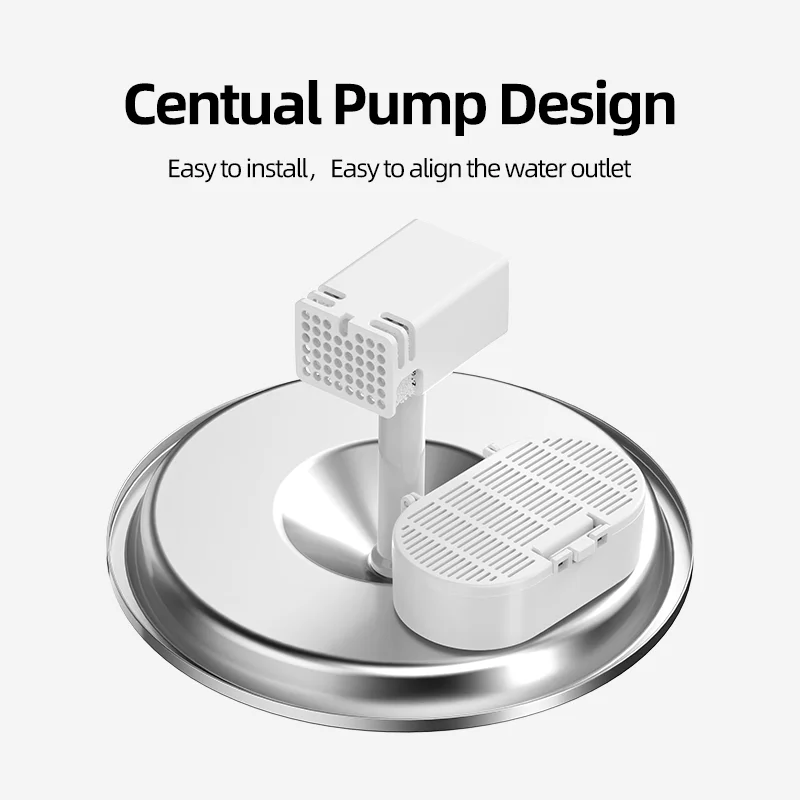 Bomba de agua ROJECO para fuente de agua para gatos de acero inoxidable de 2L, fuente para beber para mascotas, bomba de agua para reemplazo de bebedero para gatos