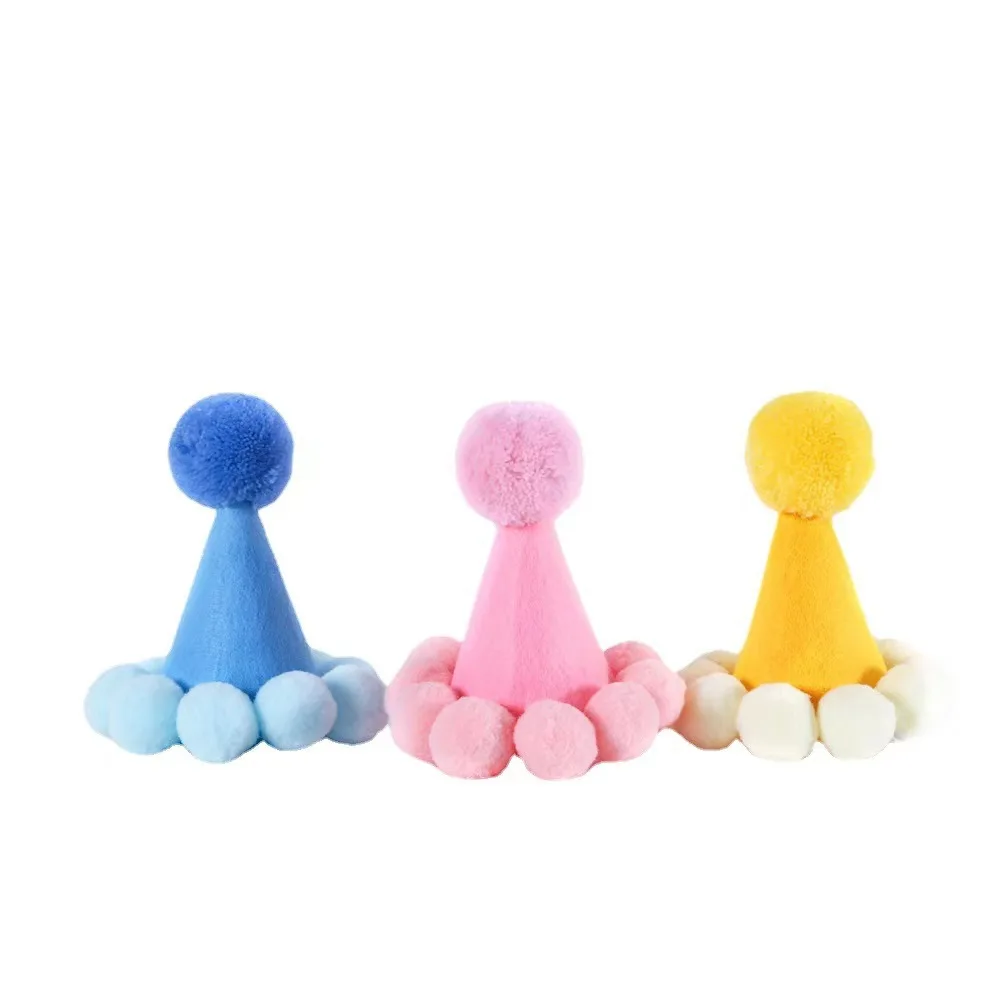 Sombrero de Navidad para mascotas con borlas, diadema suave para perros y gatos para disfraz de fiesta de cumpleaños, accesorio para fotografía de Navidad y Halloween - imagen 5