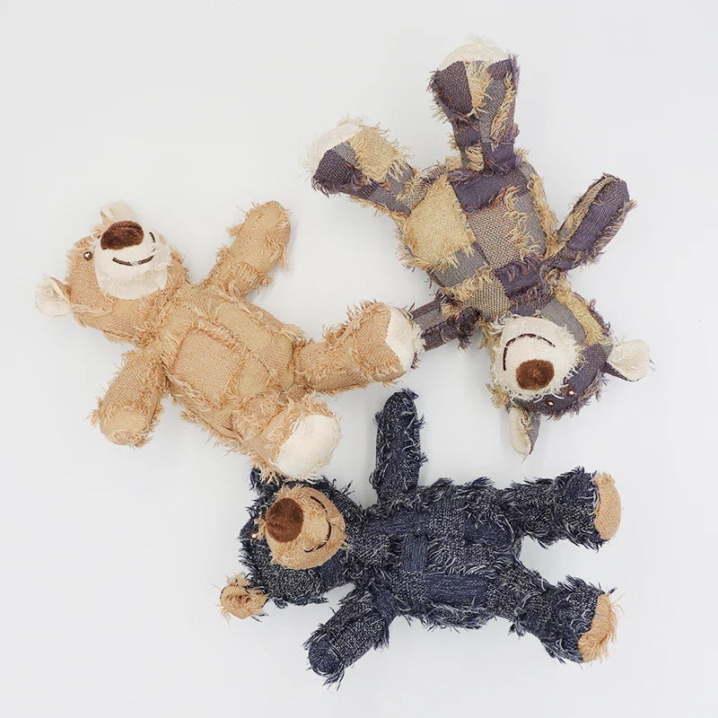 Perro animal relleno mendigo oso roer juguete moler dientes limpieza suministros para mascotas - imagen 4