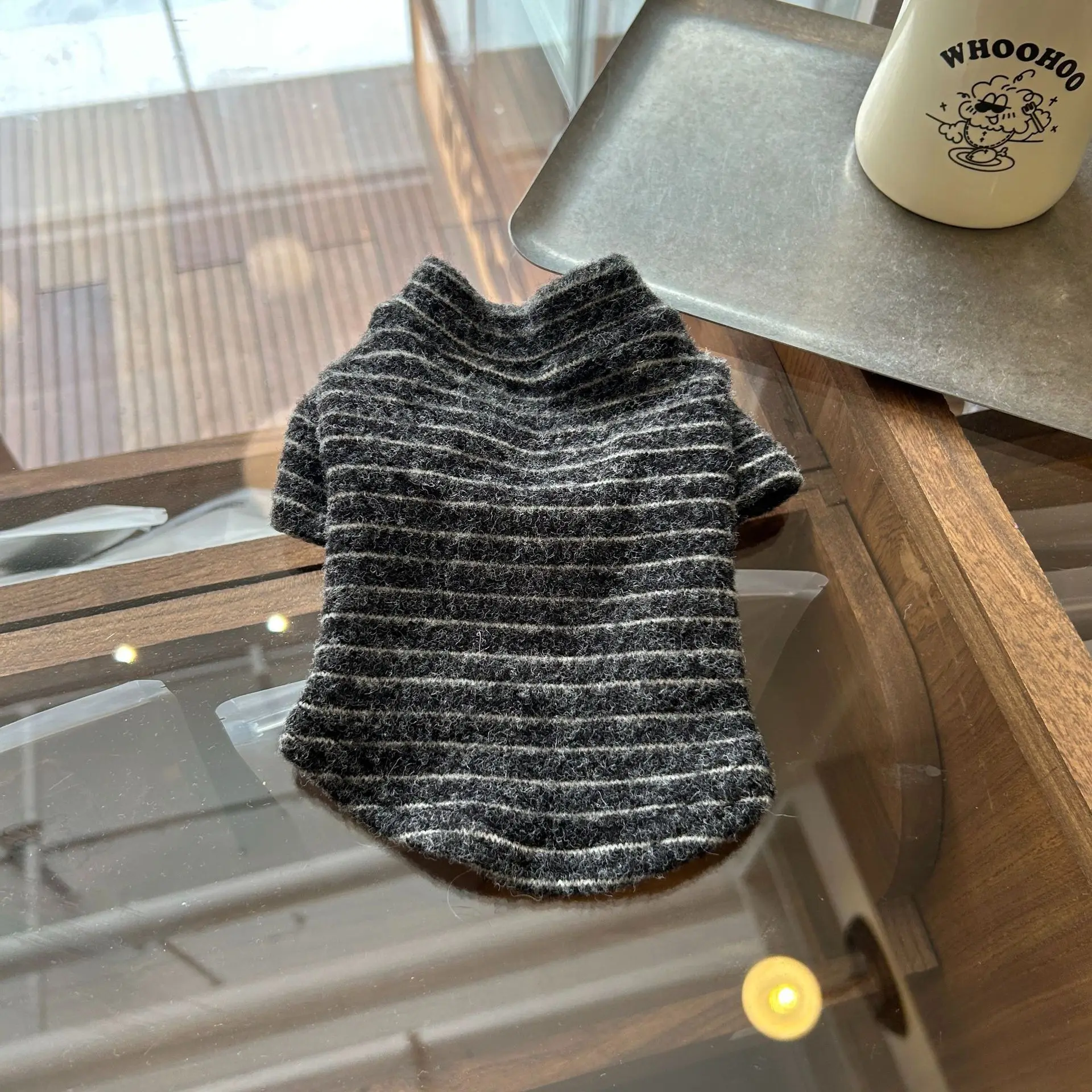 Camiseta invernal gruesa de rayas negras para perro Yorkshire - imagen 4