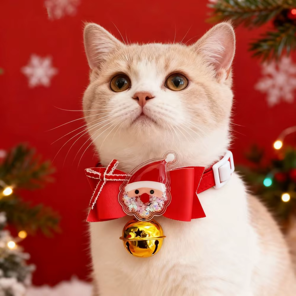 Collar Navideño con Lazo y Campana para Gatos y Perros - imagen 4