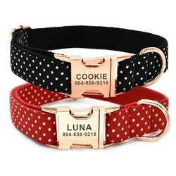 Collar personalizado para perros y gatos con hebilla oro rosa