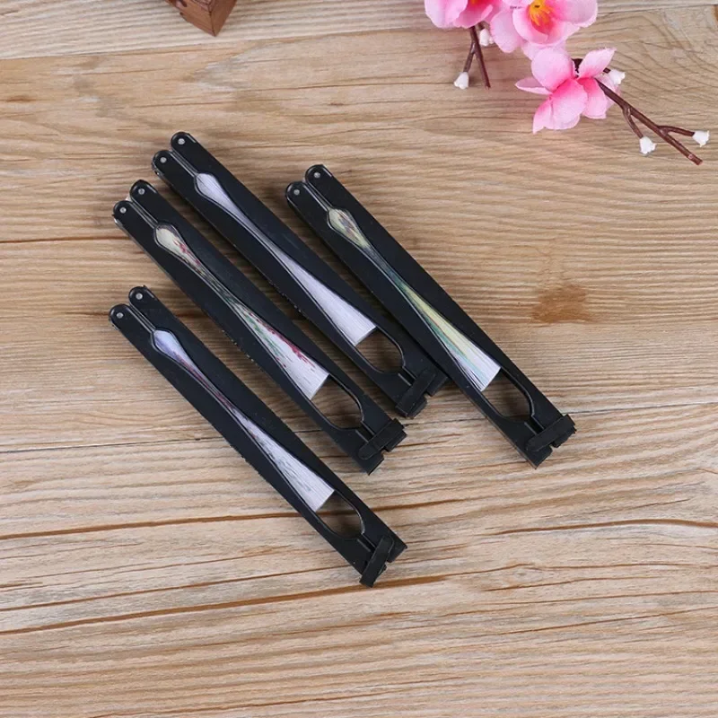 Molino de viento Retro, pequeño ventilador de papel redondo, abanico de mano chino, abanicos de papel plegables para boda, abanicos plegables de mano, 1 unidad, estampado aleatorio - imagen 5