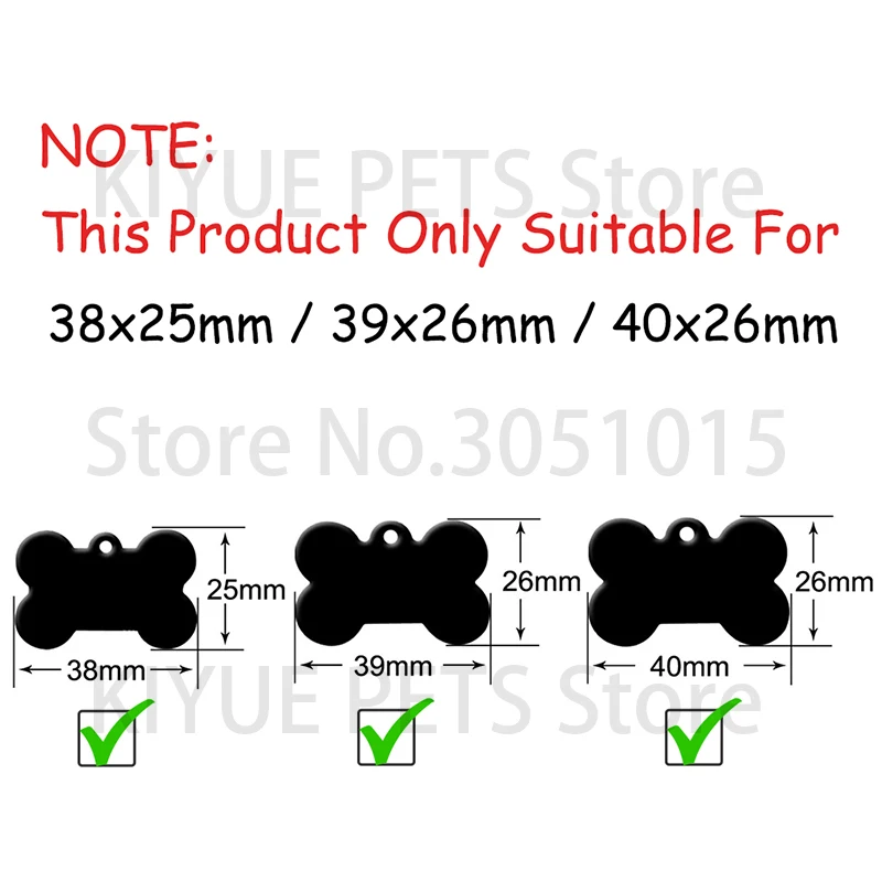 100 Uds. Personalizar silenciador de goma hueso colgante de aluminio encantos personalización de mascotas etiquetas en blanco grabables placa de identificación antipérdida - imagen 4