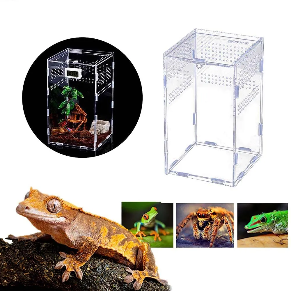 Cubierta deslizante transparente de acrílico para cría de reptiles, tanque de reptiles, insectos, arañas, tortugas, lagarto, caja de alimentación, terrario - imagen 2