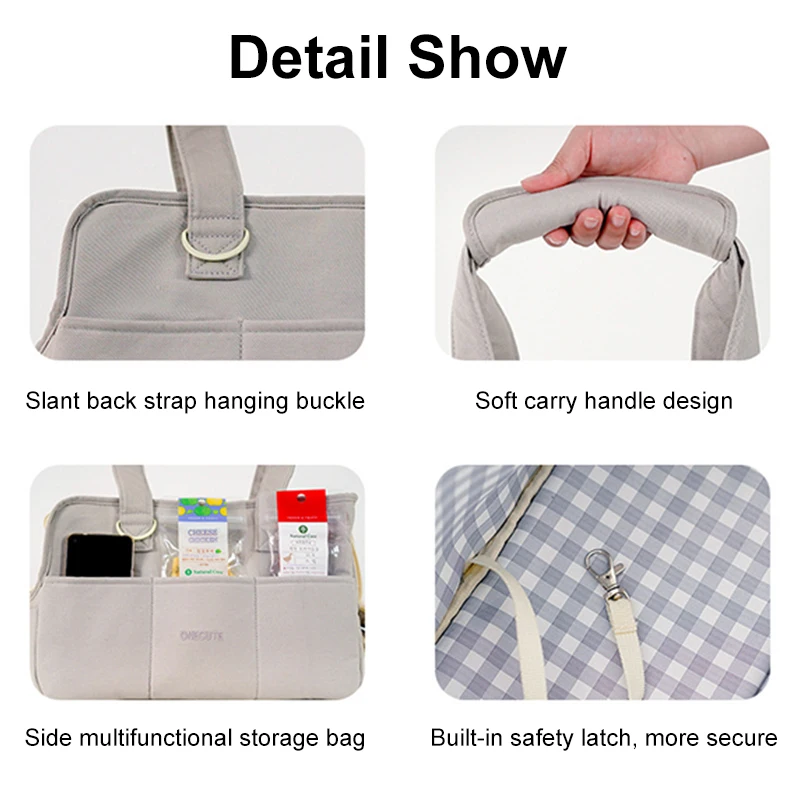 Bolsa de transporte portátil para mascotas, bolso de hombro para gato, perro, asiento de coche - imagen 5