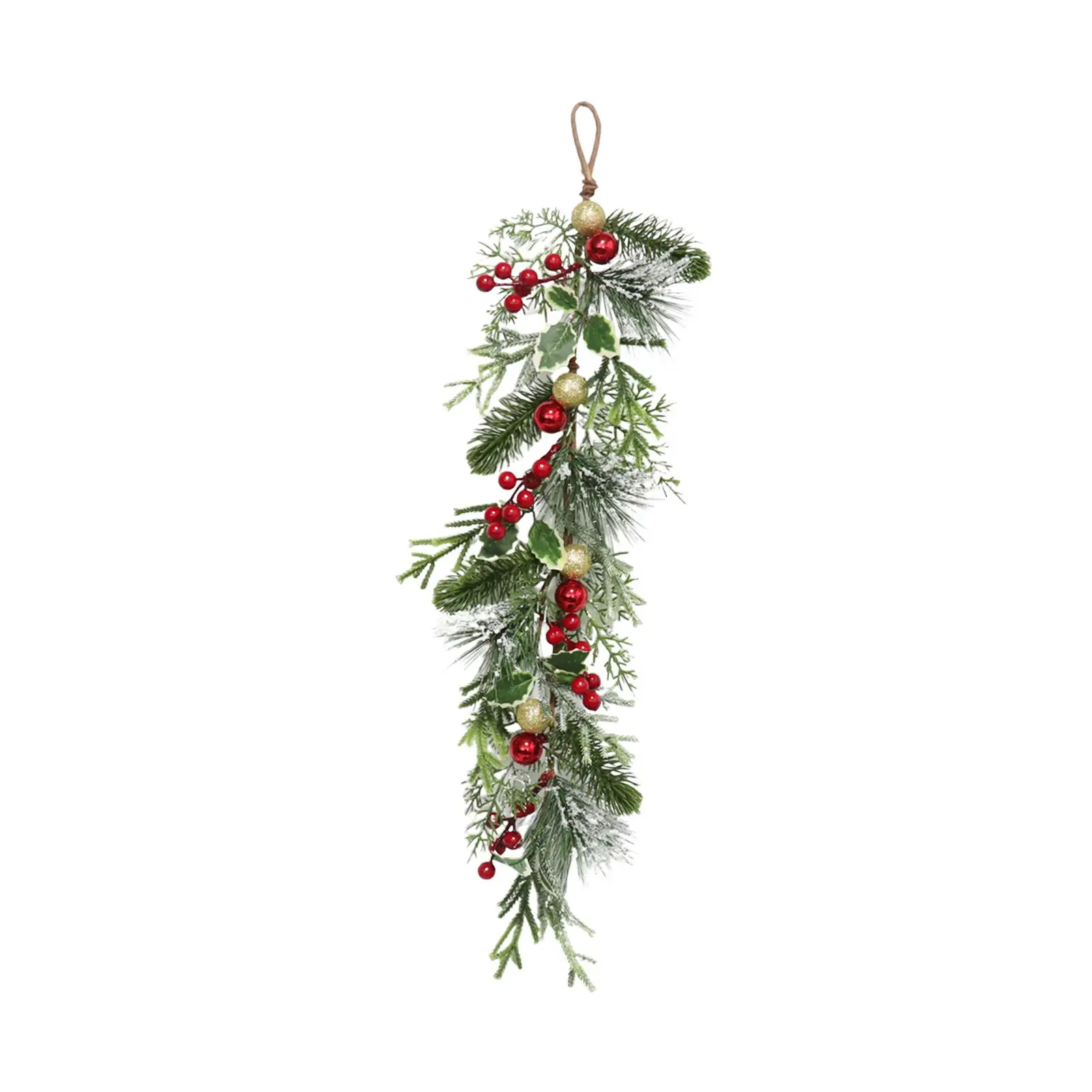 Christmas Teardrop Swag, Artificial Wreath, Xmas Hanging Ornament, Front Door Wreath, Christmas Wreath for Mantel Garden Holiday
