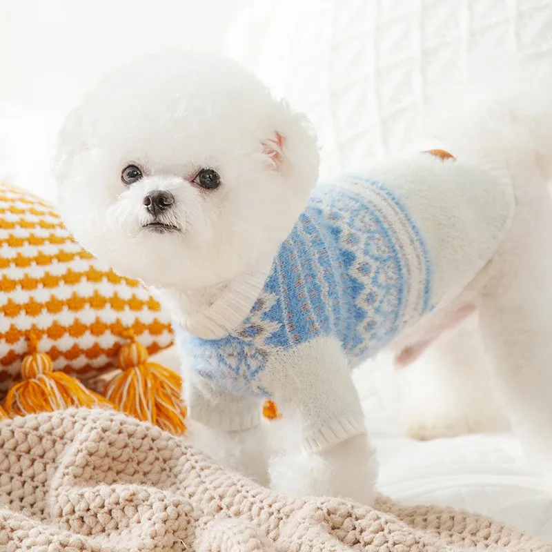 Ropa de lujo para perros, suéter de lana para perros y gatos, ropa para cachorros, Chihuahua, Bichon Frise, Bulldog Francés, disfraz para perros de otoño e invierno - imagen 3