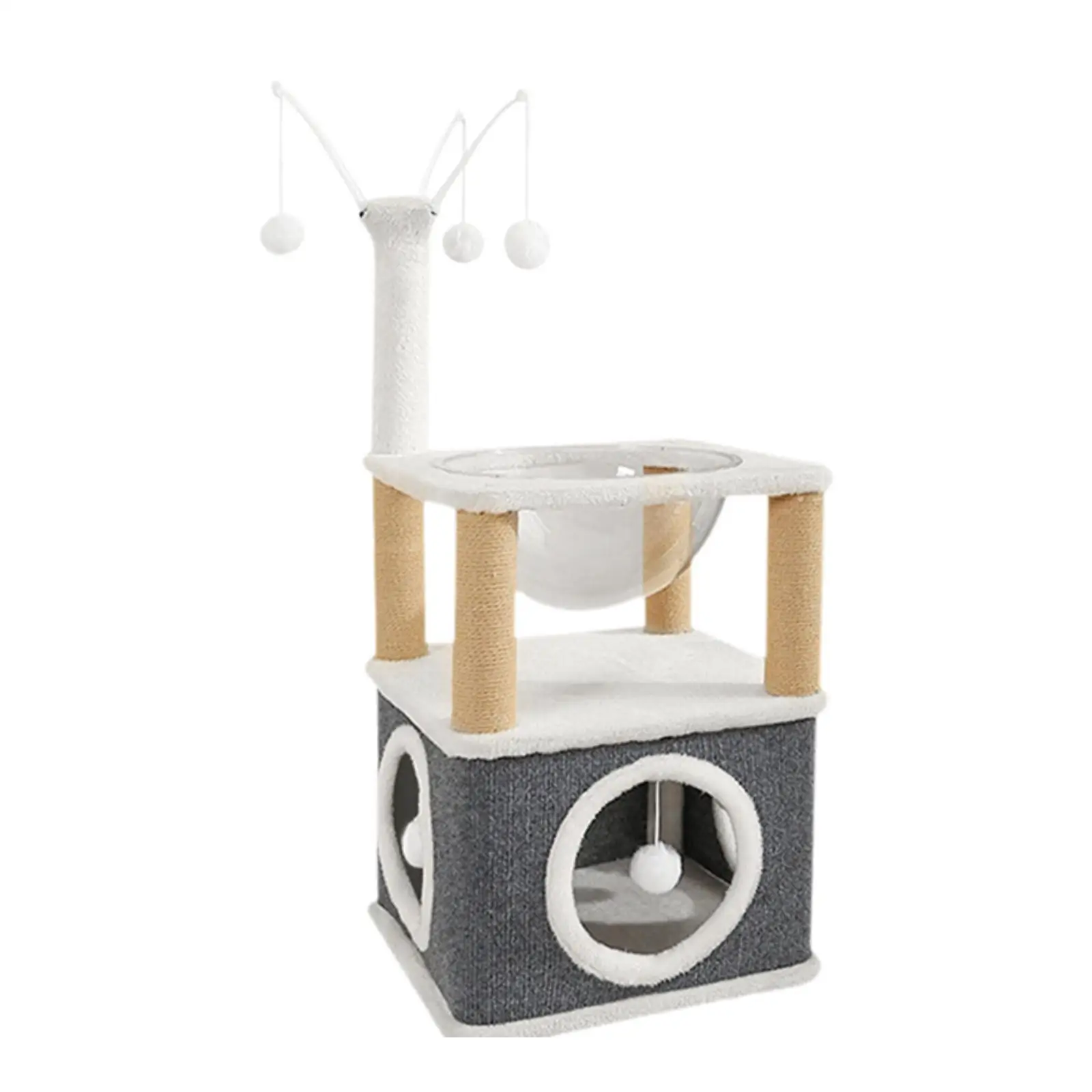 Cápsula espacial para cama para gatos, casa para gatos, cama grande para gatos, condón en forma de cubo para gatos cueva para múltiples mascotas pequeñas, gatos para moler patas, gatos de interior - imagen 2