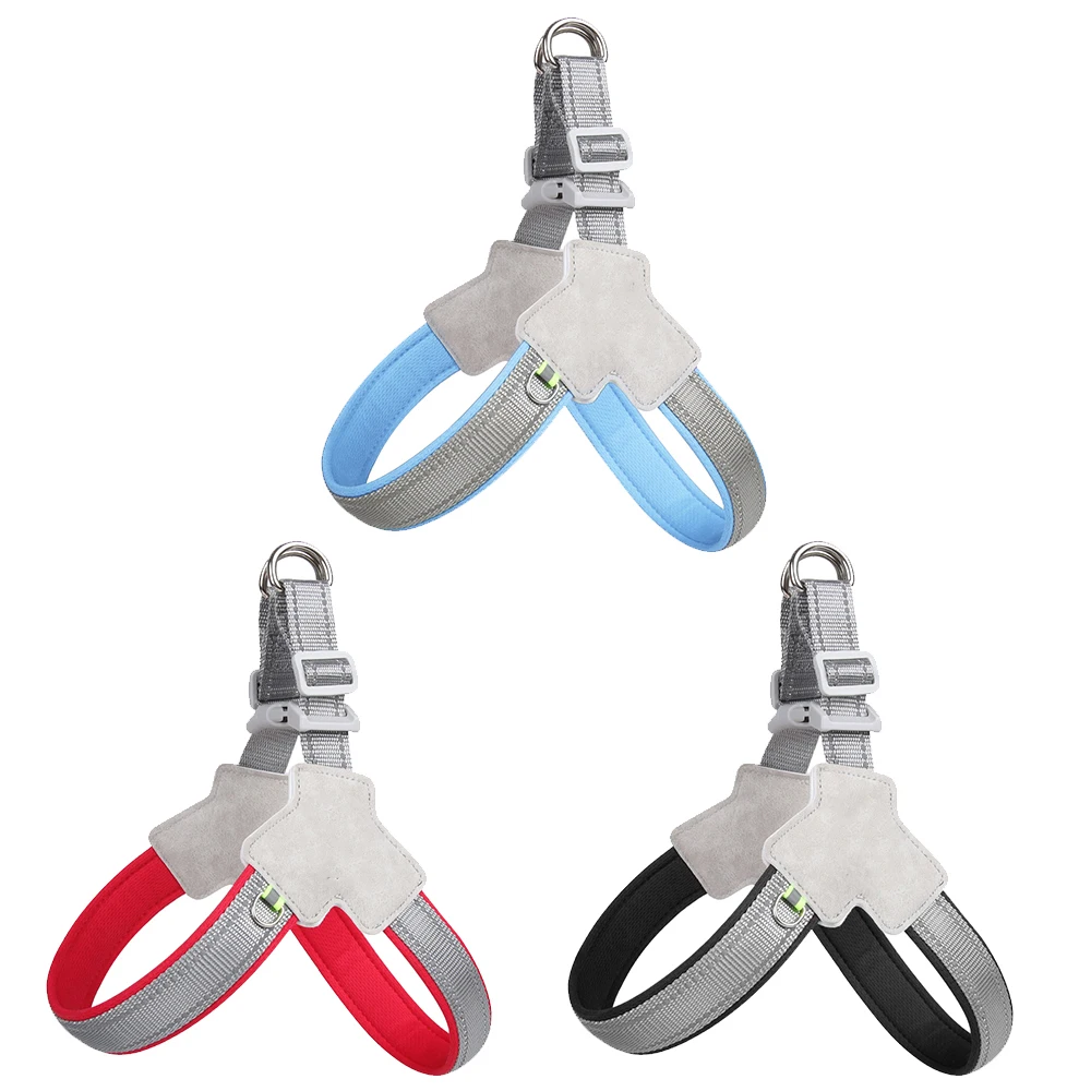 Arnés reflectante para perros pequeños, medianos y grandes, arnés de pecho ajustable de nailon para mascotas, arnés recolector sin tirones, suministros para Bulldog - imagen 3