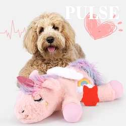 Juguete peluche unicornio con latido para cachorros – Calmante suave