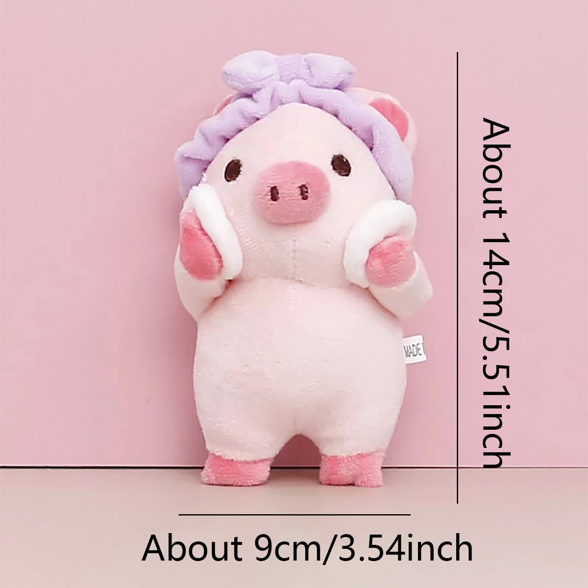 1 juguete de peluche de dibujos animados lindo cerdo muñeco de peluche regalo de cumpleaños de vacaciones, interactivo con perros y gatos, no recomendado para mascotas t - imagen 2