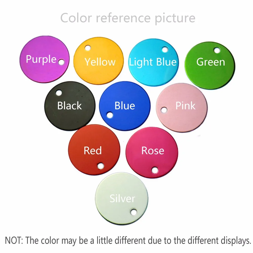 100 Uds. Etiquetas de identificación de perro de aluminio anodizado, etiquetas de identificación de perro para Collar de perro, etiqueta de nombre de perro de identificación de mascota personalizada, etiqueta de perro, grabado personalizado - imagen 2