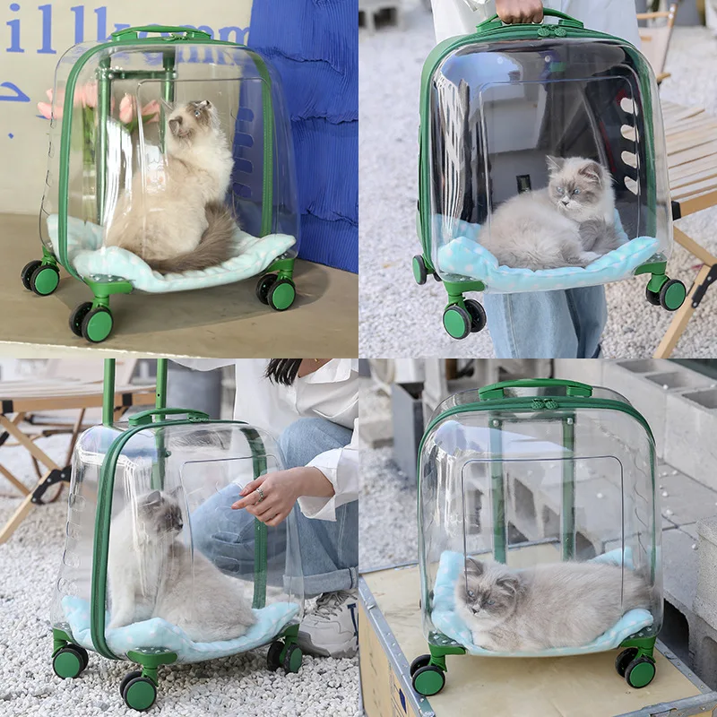 Bolsa de viaje con ruedas para gatos y perros – Transpirable - imagen 3