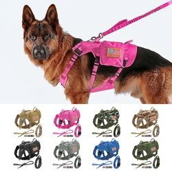 Arnés táctico para perro con correa, bolsas y parches gratis