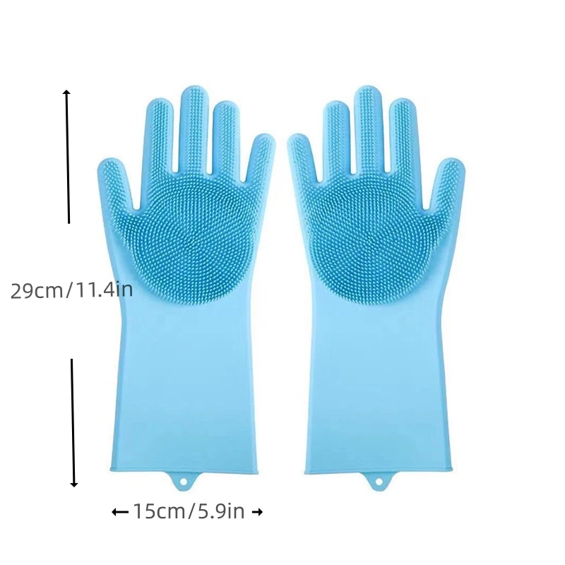 Guantes de limpieza para el cuidado de mascotas, guante de champú para baño para perros y gatos, limpiador mágico para lavavajillas, guante de silicona para depilación de perros - imagen 5