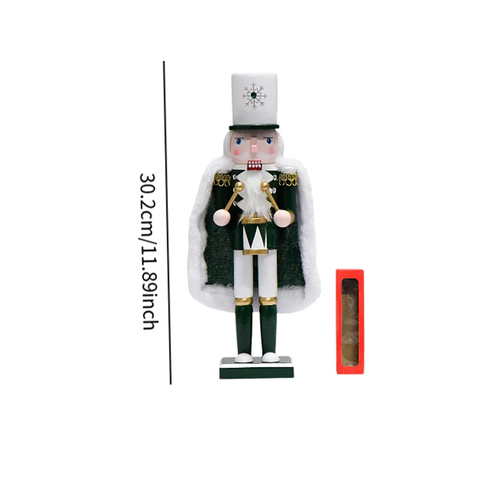 Wood Nutcracker Puppet Figure Freestanding Holiday Christmas Decor Ornament for Shelves Christmas Thanksgiving Xmas Gift Home