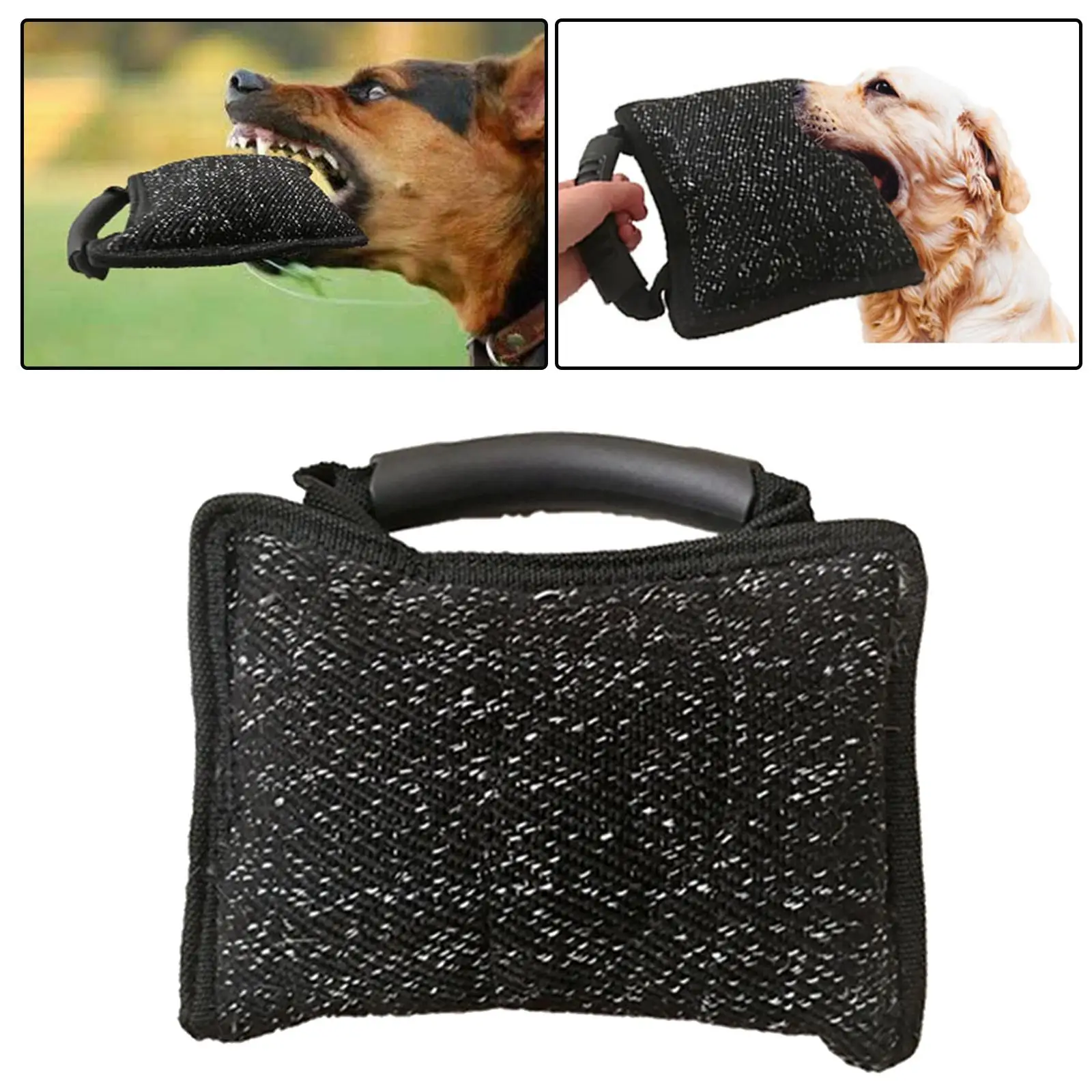 Durable Dog Bite Tug Toy with Handles Puppy Trainer Interactive Training Biting Bite Sleeve for Small Medium Large Dogs