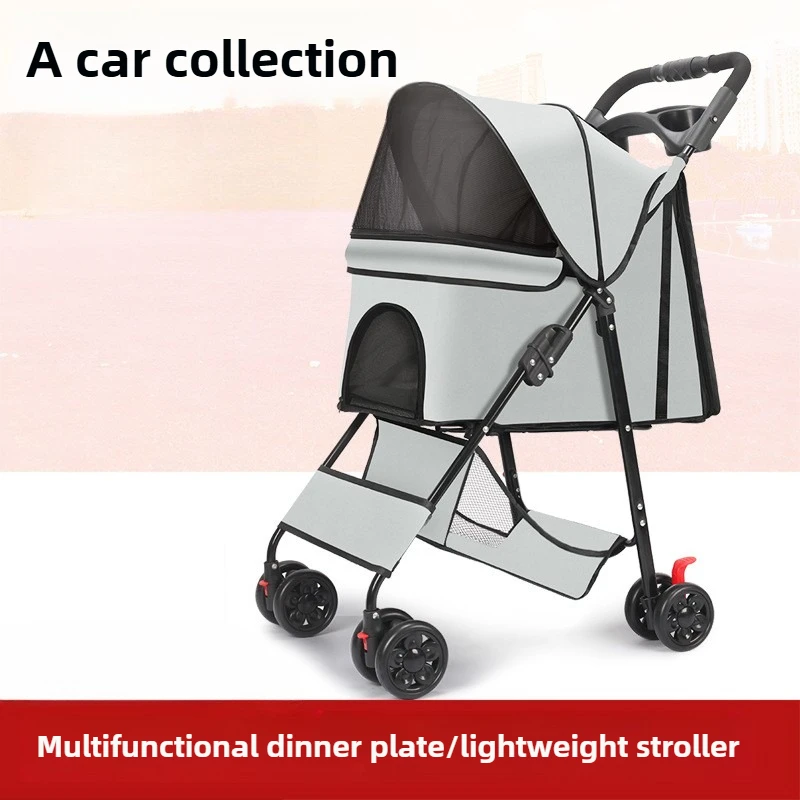 Cochecitos para mascotas, carrito para perros y gatos de peluche, carrito plegable pequeño y ligero, productos para mascotas