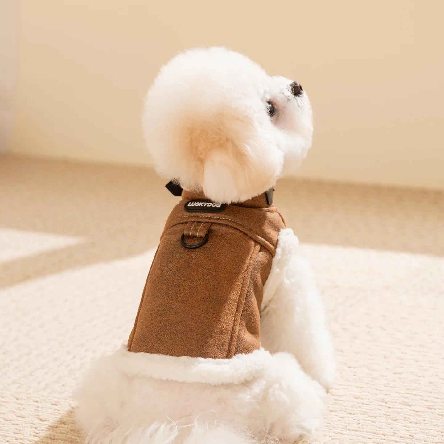 Chaqueta de felpa para mascotas de otoño/invierno, chaleco de tracción para perros pequeños y medianos, chaqueta para gatos, ropa para perros pequeños, ropa para cachorros - imagen 2