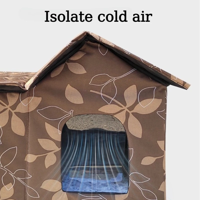 Casa impermeable para gatos, cama para gatos a prueba de lluvia para exteriores, cerrada, a prueba de viento, plegable, suave, aislamiento, casas para mascotas a prueba de humedad - imagen 5