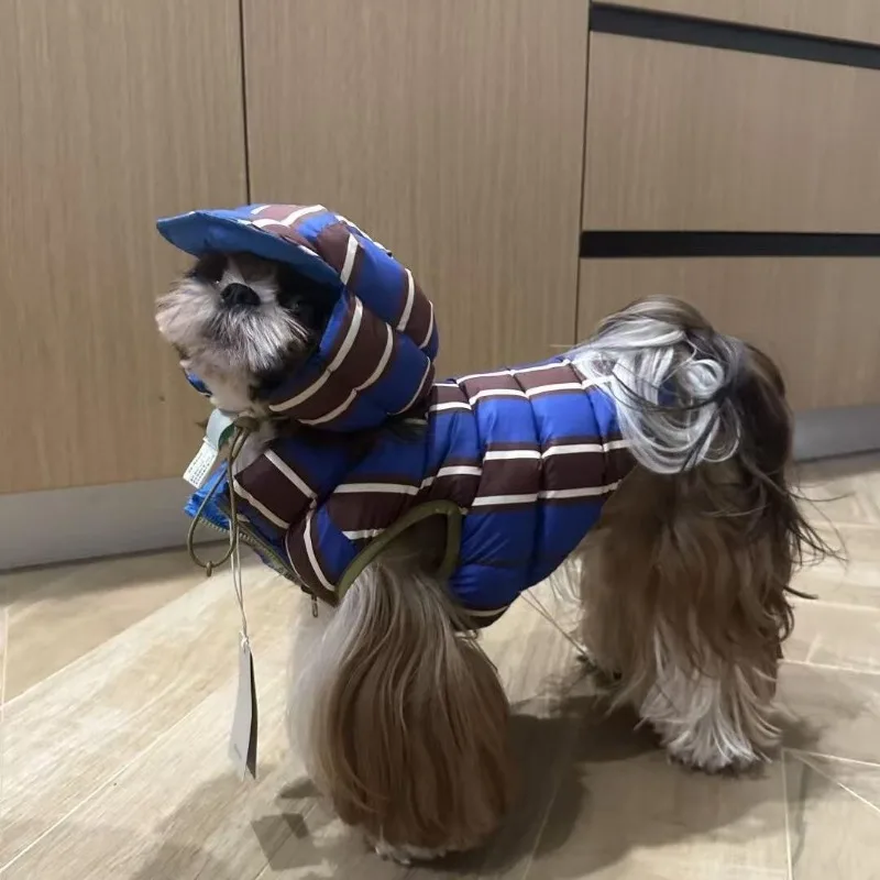 Ropa de otoño e invierno para perros, ropa cálida de algodón para perros, chaleco para cachorros y mascotas con sombrero, chaqueta para mascotas para perros pequeños y medianos al aire libre - imagen 5