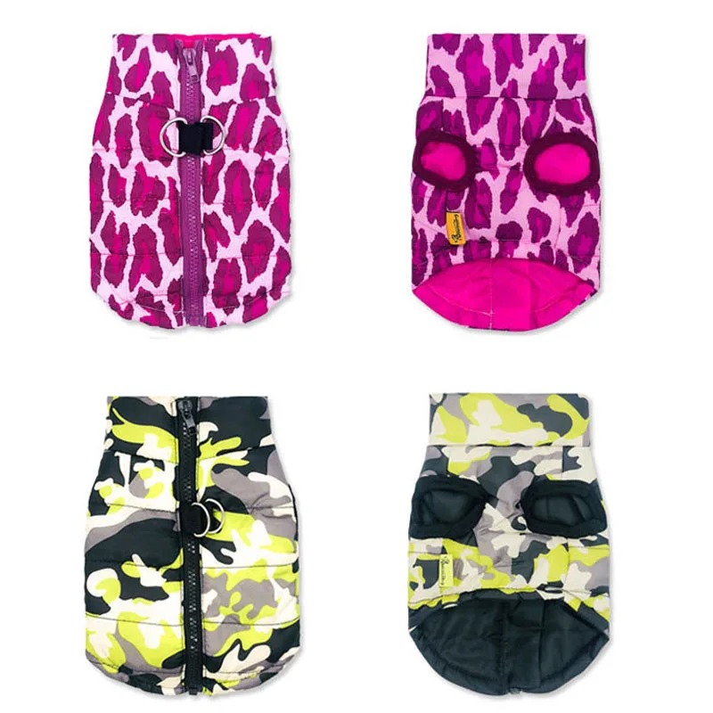 Ropa cálida de invierno para perros, abrigo impermeable para mascotas para perros pequeños y medianos, chaqueta con patrón de camuflaje para cachorros, ropa para Chihuahua Yorkie, suministro para mascotas - imagen 2
