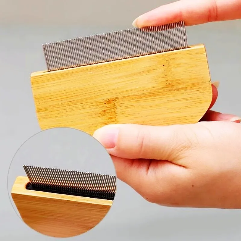 Peine para perros, cepillo de madera para perros, removedor de pelo para mascotas, cuidado de perros, peine denso de bambú para gatos, Limpieza del cabello, masaje, cepillo para gatos, productos para mascotas - imagen 3