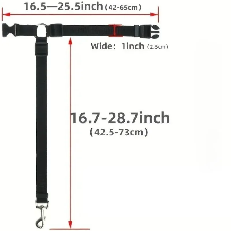 Cinturón de seguridad para automóvil para mascotas con longitud ajustable, correas de nailon sólidas para perros, suministros multifuncionales para perros al aire libre, cables básicos - imagen 5
